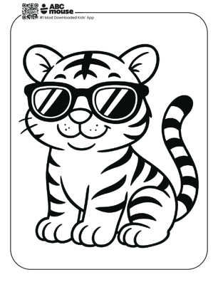 Free printable tiger coloring page for kids from ABCmouse.com. 
