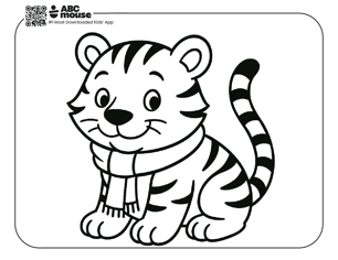 Free printable tiger coloring page for kids from ABCmouse.com. 