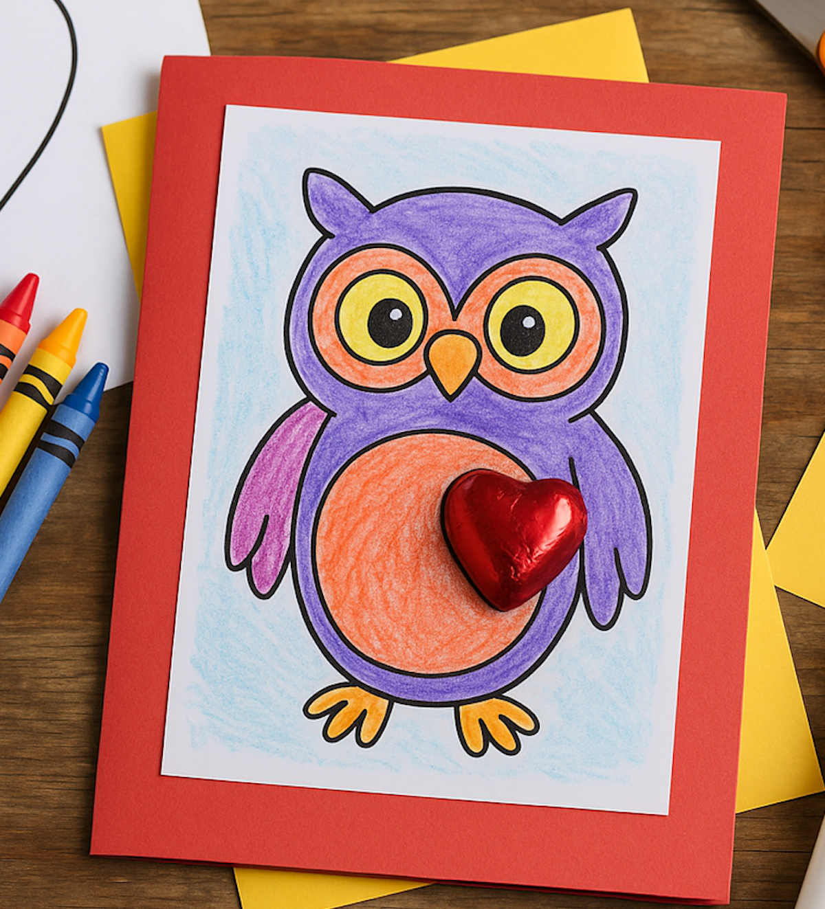 Fun Valentines owl craft/coloring page for kids from ABCmouse.com.
