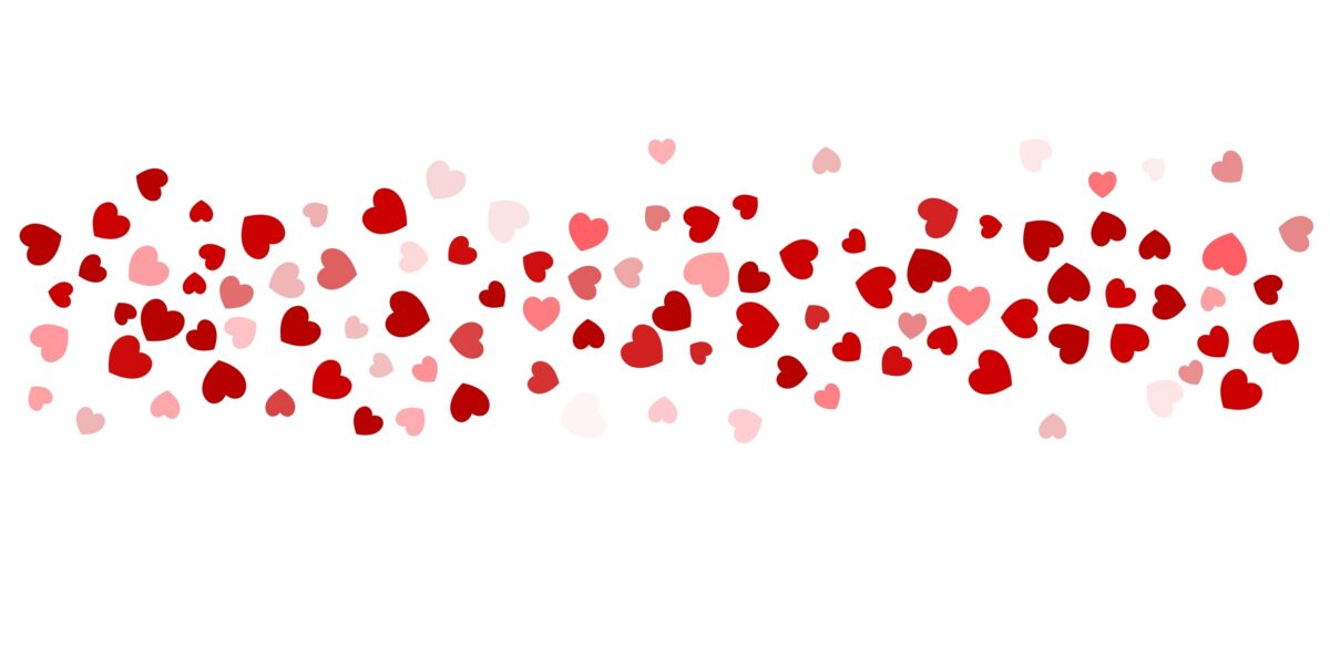 Red and pink heart border.