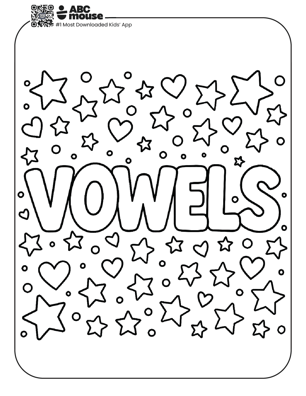 Free printable vowels coloring pages for kids from ABCmouse.com.