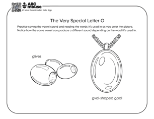 Free printable very special letter o vowels coloring pages for kids from ABCmouse.com.