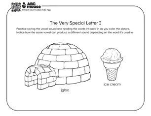Free printable very special letter i vowels coloring pages for kids from ABCmouse.com.