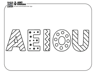 Free printable vowels coloring pages for kids from ABCmouse.com.