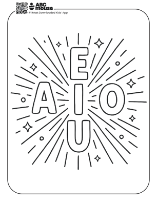Free printable vowels coloring pages for kids from ABCmouse.com.