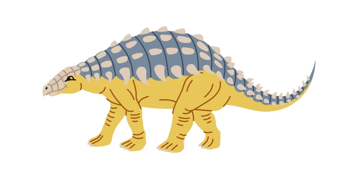 A armored dinosaur kids illustration.