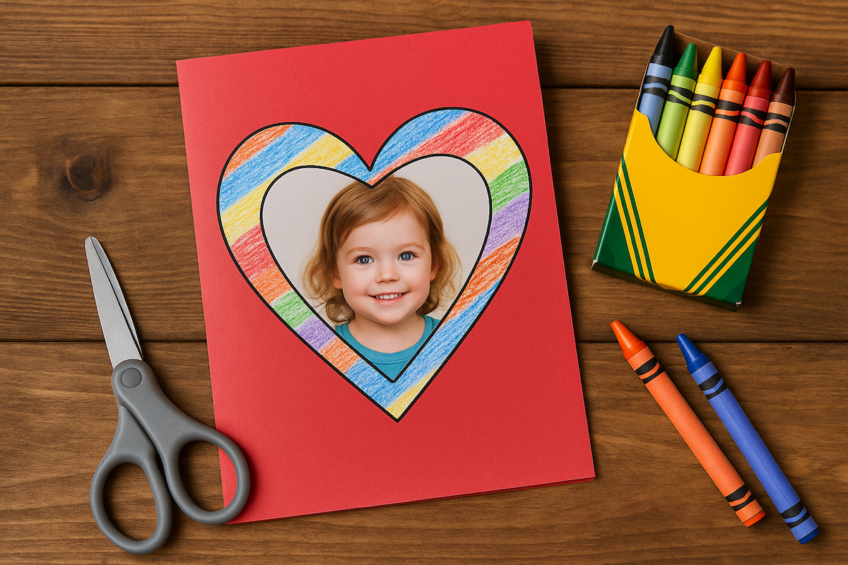 Fun and cute Valentine's heart card craft for kids to make from ABCmouse.com.