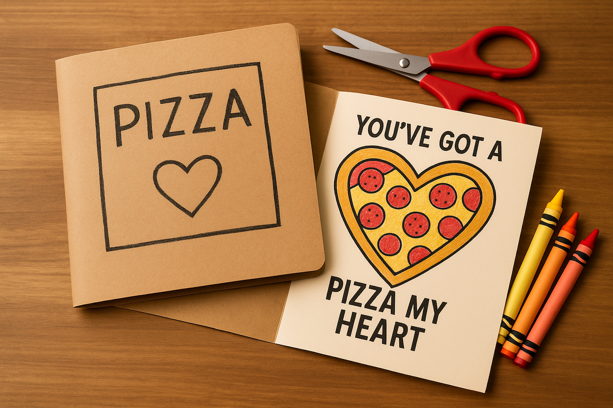 Fun you've got a piece of my heart pizza Valentine's day craft for kids from ABCmouse.com.