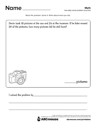 Free printable 2nd grade math story problem from ABCmouse.com.
