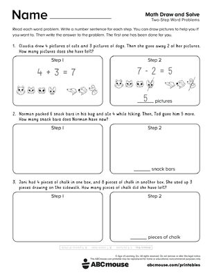 Free printable 2nd grade math story problem from ABCmouse.com.