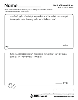 Free printable 2nd grade math story problem from ABCmouse.com.