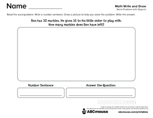 Free printable 2nd grade math story problem from ABCmouse.com.