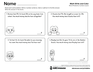 Free printable 2nd grade math story problem from ABCmouse.com.