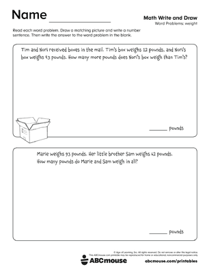 Free printable 2nd grade math story problem from ABCmouse.com.