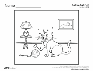 Free printable connect the dots worksheet for kids from ABCmouse.com.