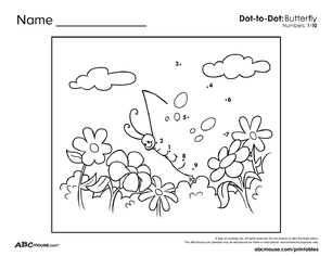 Free printable connect the dots worksheet for kids from ABCmouse.com.