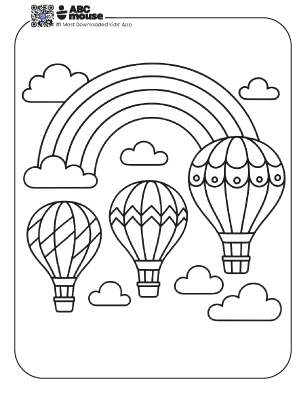 Free printable rainbow coloring page for kids from ABCmouse.com.