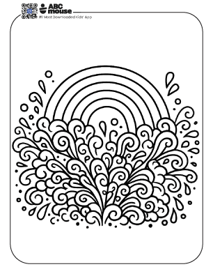 Free printable rainbow coloring page for kids from ABCmouse.com.