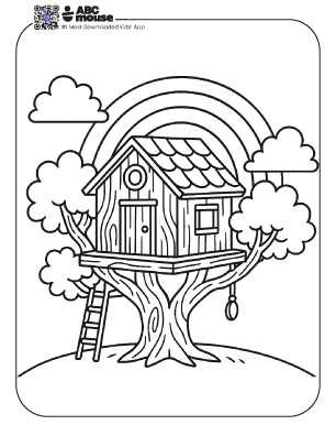 Free printable rainbow coloring page for kids from ABCmouse.com.
