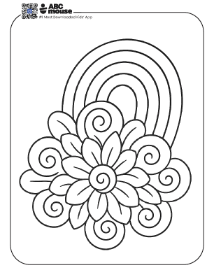 Free printable rainbow coloring page for kids from ABCmouse.com.