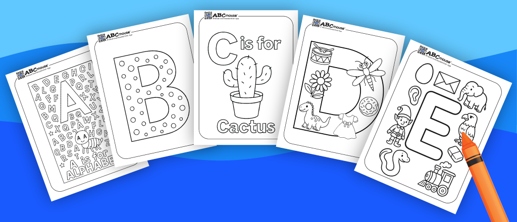 Free printable letter A-Z Alphabet coloring pages for kids from ABCmouse.com. 