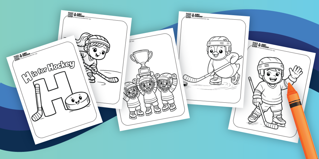 Free printable Hockey coloring pages for kids from ABCmouse.com. 