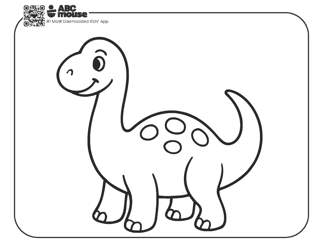 Free printable brachiosaurus dinosaur coloring page for kids from ABCmouse.com.