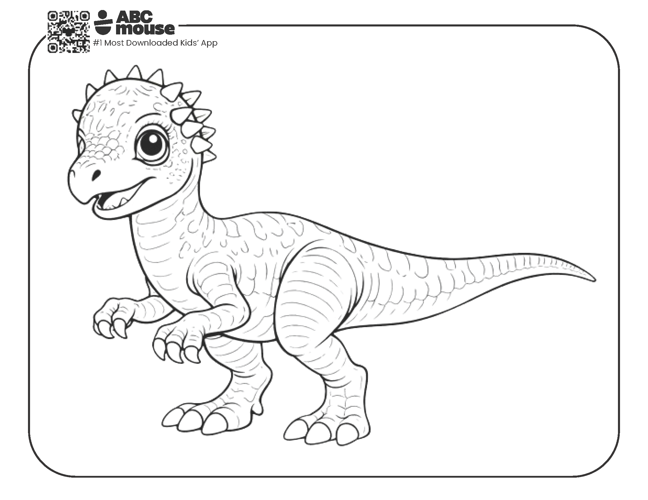 Free printable phachycephalosaurus dinosaur coloring page for kids from ABCmouse.com.