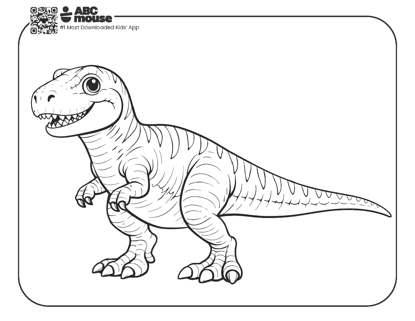 Free printable Tyrannosaurus rex dinosaur coloring page for kids from ABCmouse.com.