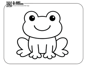 Free printable simple frog coloring page for kids from ABCmouse.com.