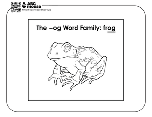 Free printable educational frog coloring page for kids from ABCmouse.com.