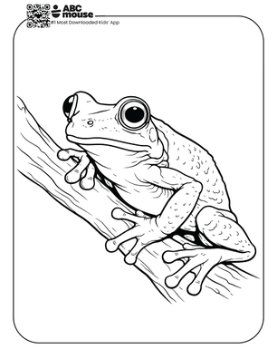 Free printable realistic tree frog coloring page for kids from ABCmouse.com.