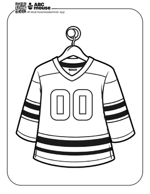 Free printable realistic hockey jersey coloring page for kids from ABCmouse.com.