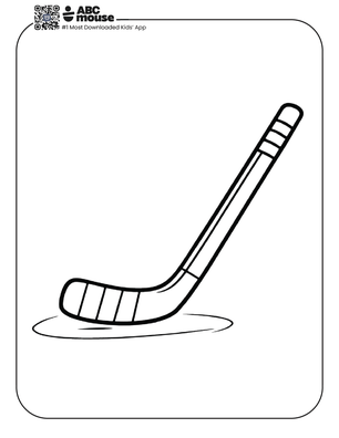 Free printable Hockey stick coloring page for kids from ABCmouse.com.