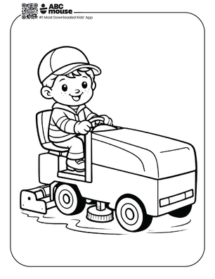 Free printable Zamboni hockey coloring page for kids from ABCmouse.com.