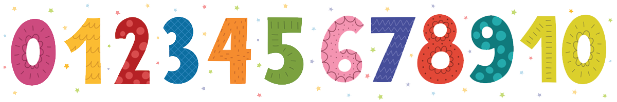 Colorful number banner from 0-10