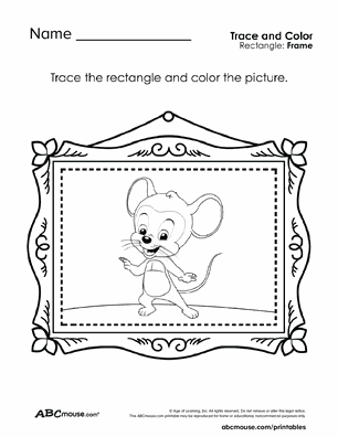 Free printable rectangle frame tracing coloring worksheets for kids from ABCmouse.com.
