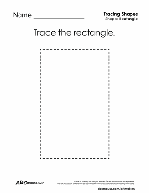 Free printable rectangle tracing coloring worksheets for kids from ABCmouse.com.