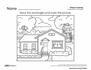Free printable rectangle door tracing coloring worksheets for kids from ABCmouse.com.