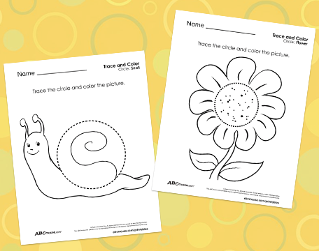 Free printable circle themed worksheets for kids to print for free from ABCmouse.com.