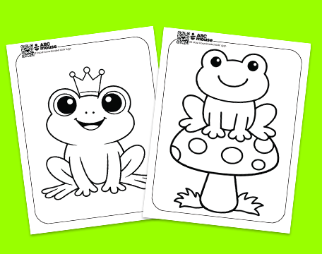 Free printable easy frog coloring pages for toddlers and preschoolers from ABCmouse.com.