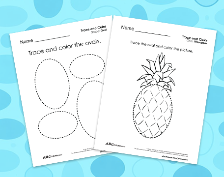 Free printable oval themed worksheets for kids to print for free from ABCmouse.com.
