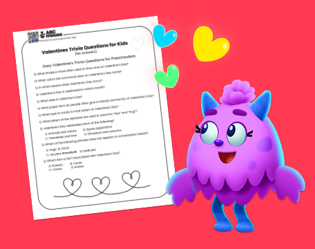 Free printable Valentine's Day Trivia for kids from ABCmouse.com.
