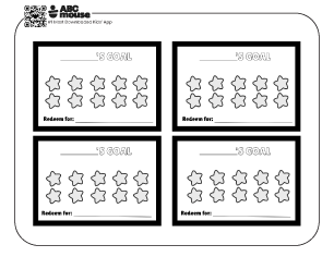 Free printable behavior punch card, black and white for kids from ABCmouse.com.