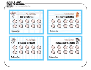 Free printable behavior punch card blue for kids from ABCmouse.com.