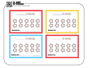 Free printable behavior punch card multicolor for kids from ABCmouse.com.