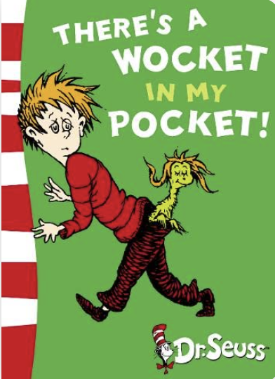 Illustrated book cover showing a child walking with a small, fuzzy creature peeking out of his pocket on a bright green background.