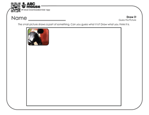 A small section of a ladybug on a worksheets challenging kids to guess what insect is in the image.