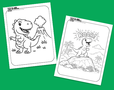Free printable cartoon dinosaur coloring pages for kids from ABCmouse.com.