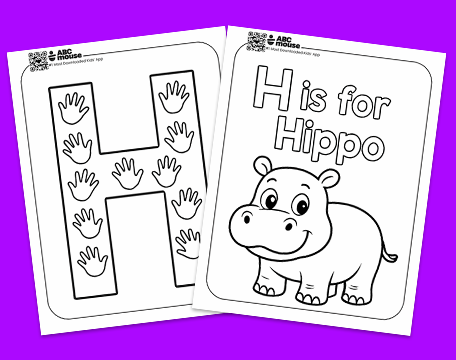 Free printable letter h coloring pages for kids from ABCmouse.com.